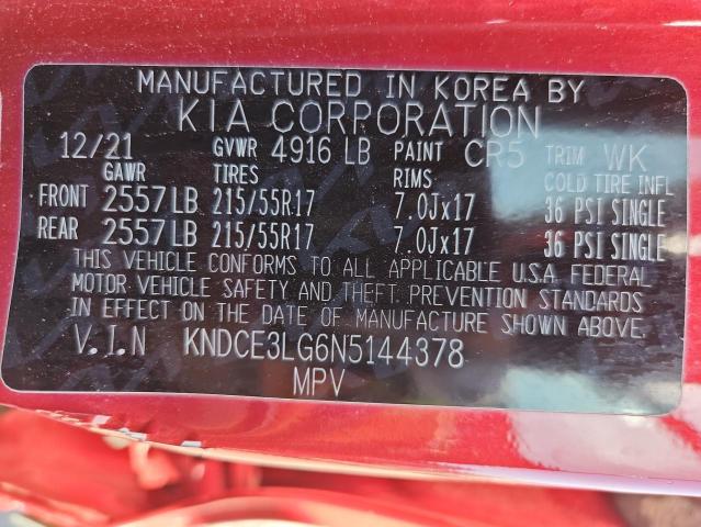 2022 KIA NIRO EX PR KNDCE3LG6N5144378