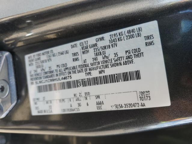 2017 LINCOLN MKC PREMIE 5LMCJ1C99HUL44675