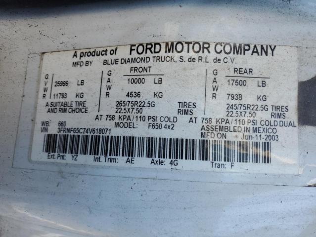 2004 FORD F650 SUPER #3282368290