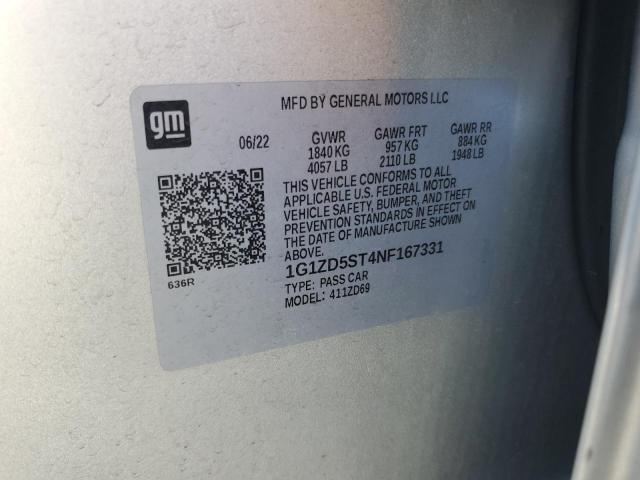 2022 CHEVROLET MALIBU LT 1G1ZD5ST4NF167331