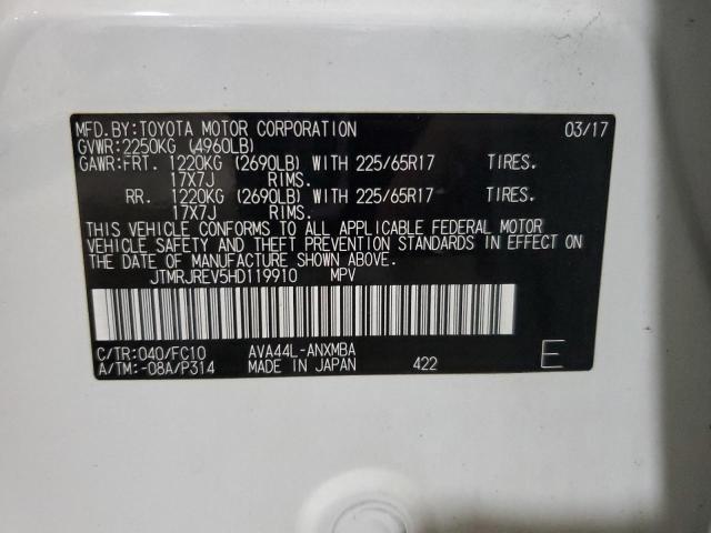 2017 TOYOTA RAV4 HV LE - JTMRJREV5HD119910