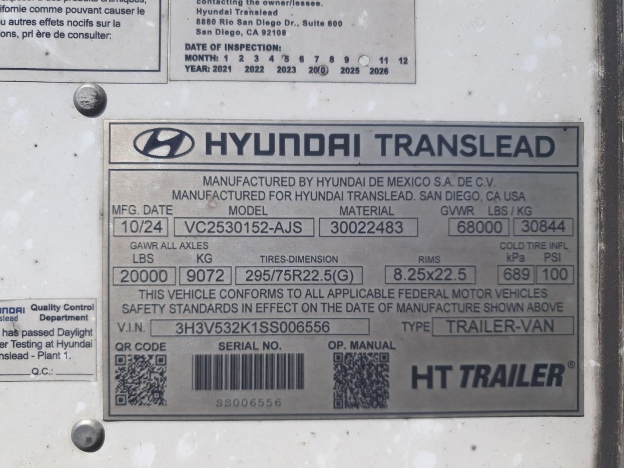 Lot #3296639014 2025 HYUNDAI UNKNOWN