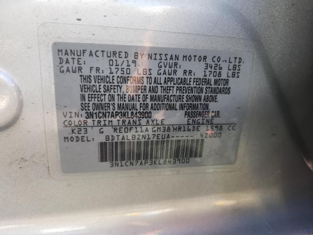 2019 NISSAN VERSA S - 3N1CN7AP3KL843900