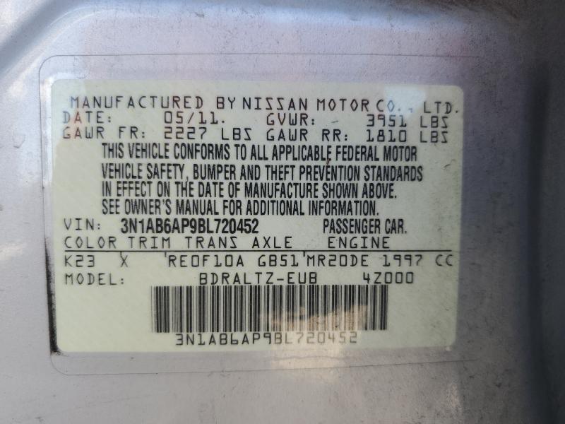 2011 NISSAN SENTRA 2.0 - 3N1AB6AP9BL720452