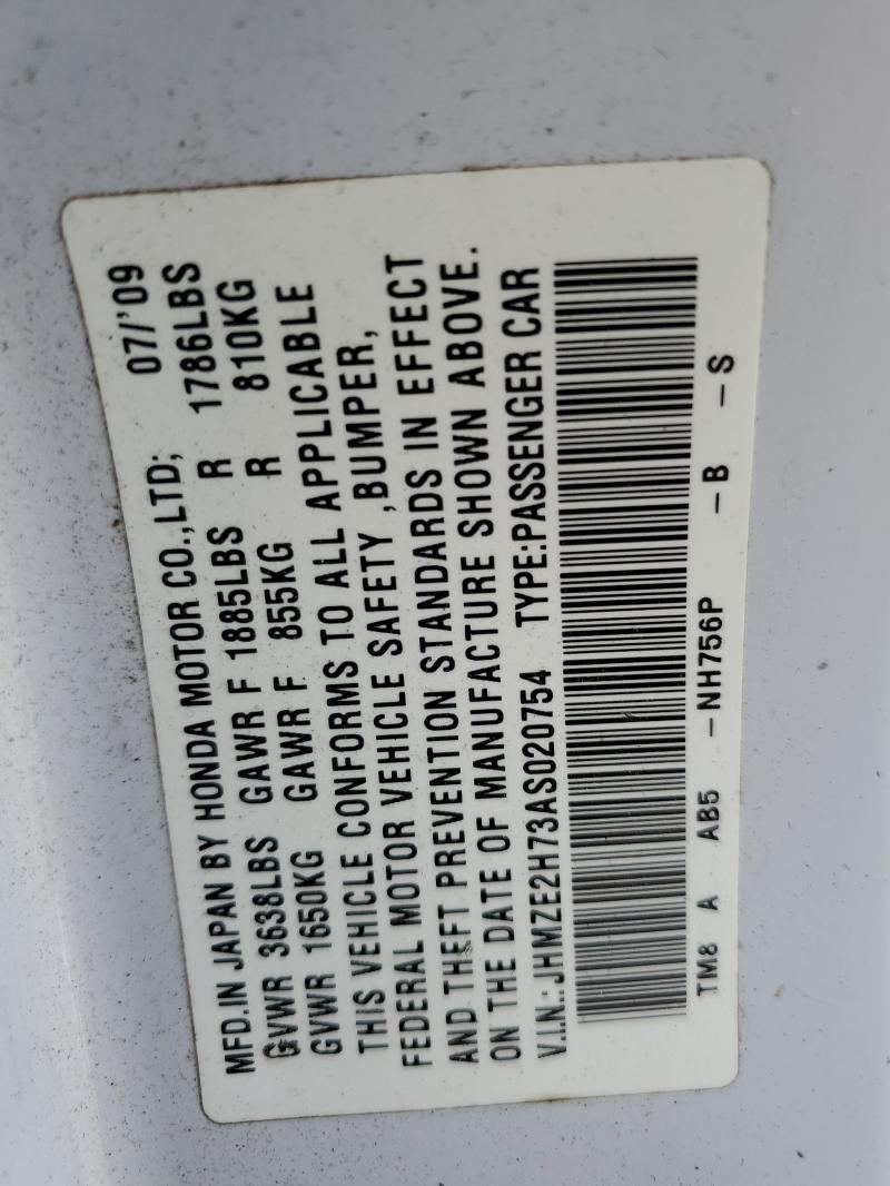 2010 HONDA INSIGHT EX - JHMZE2H73AS020754