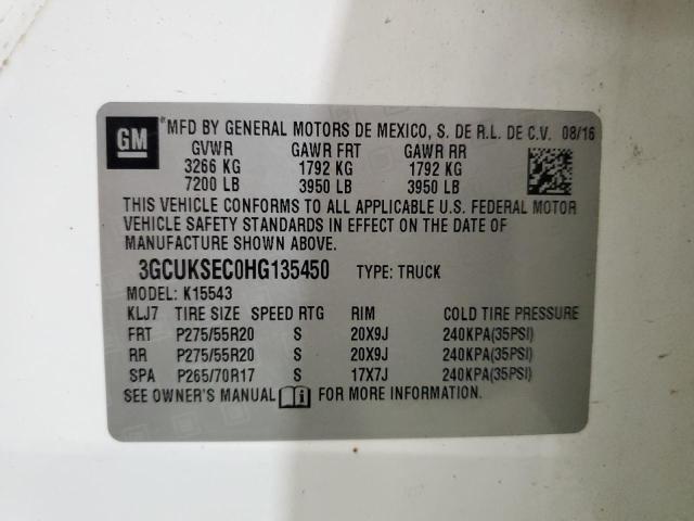 2017 CHEVROLET SILVERADO - 3GCUKSEC0HG135450