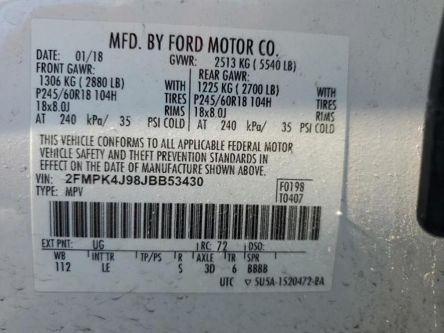 2018 FORD EDGE SEL - 2FMPK4J98JBB53430