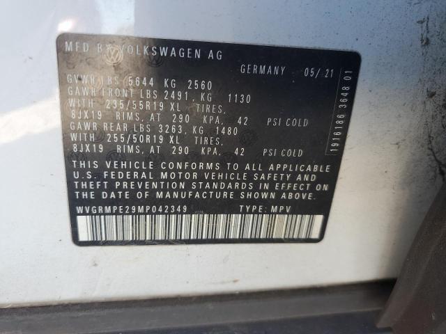 2021 VOLKSWAGEN ID.4 PRO WVGRMPE29MP042349