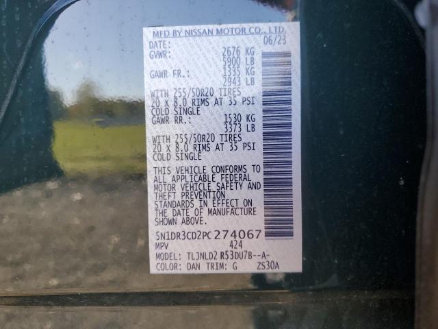 2023 NISSAN PATHFINDER SL 5N1DR3CD2PC274067