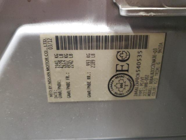 2012 NISSAN ALTIMA BAS - 1N4AL2AP8CN540535