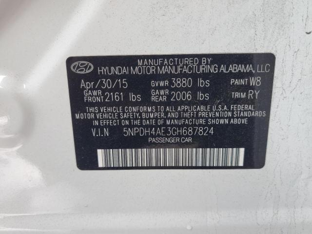 2016 HYUNDAI ELANTRA SE 5NPDH4AE3GH687824