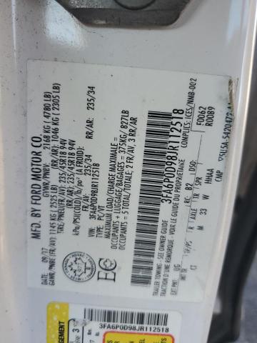 2018 FORD FUSION TITANIUM/PLATINUM 3FA6P0D98JR112518