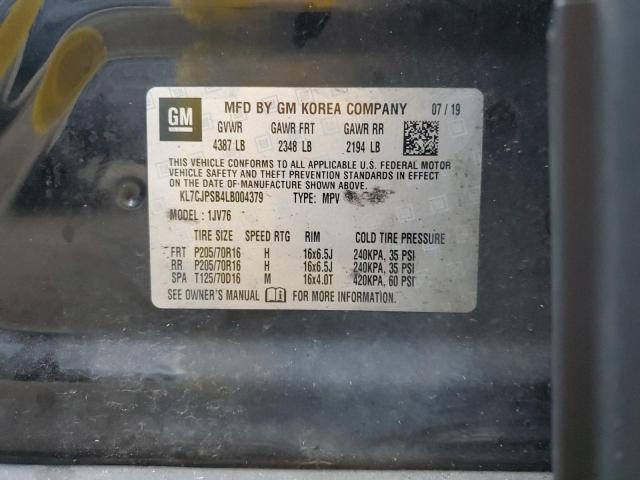 2020 CHEVROLET TRAX 1LT - KL7CJPSB4LB004379