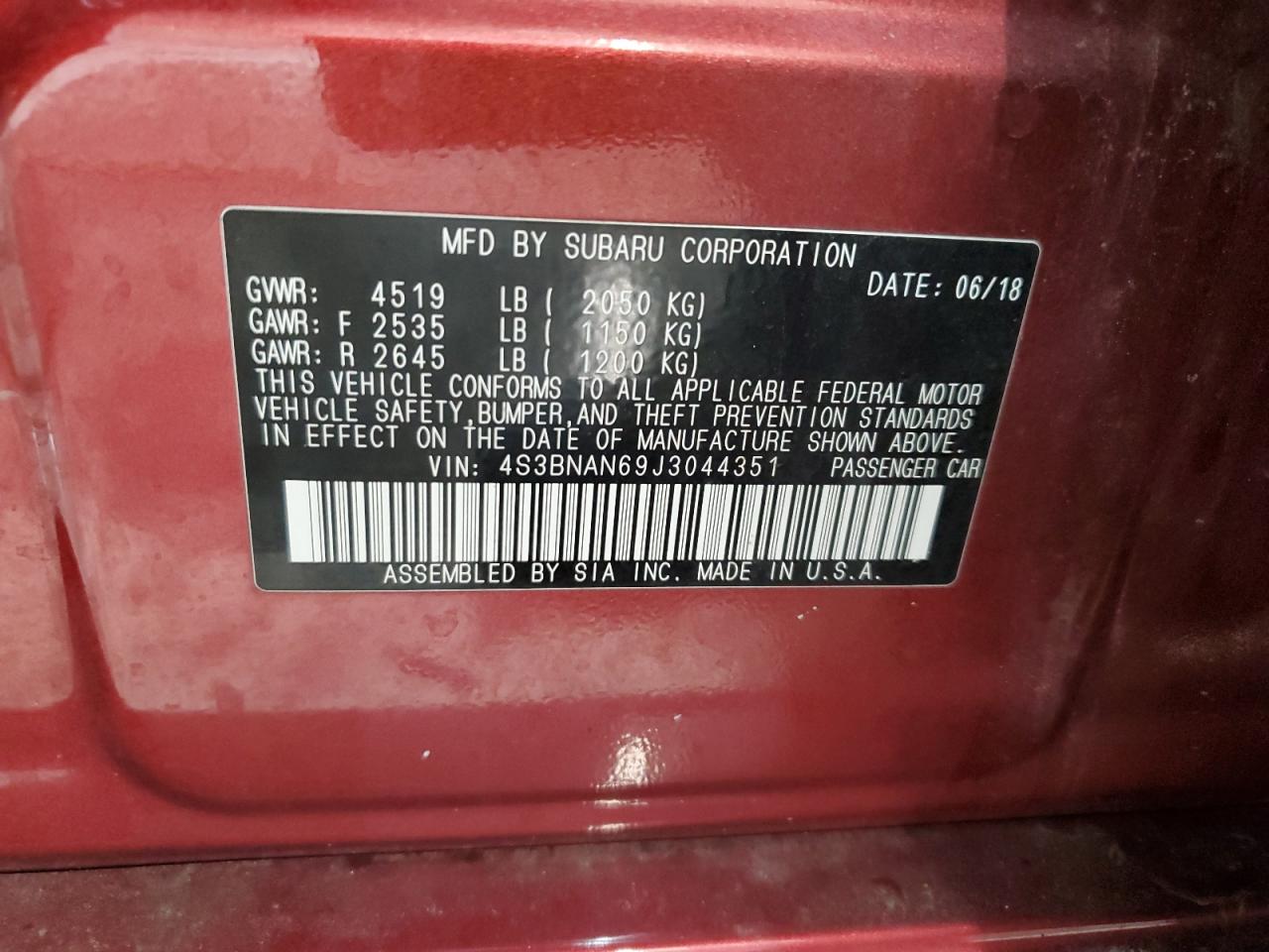 SUBARU LEGACY 2.5I LIMITED