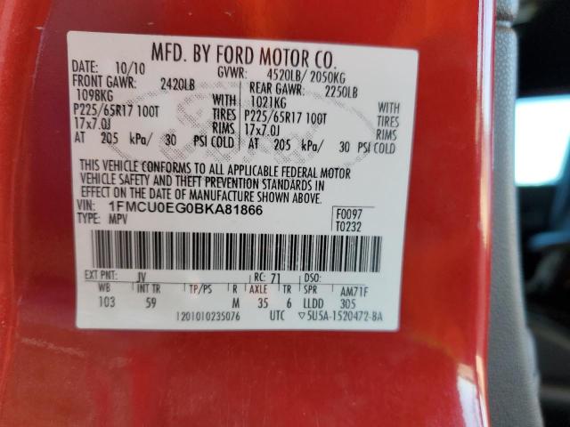 2011 FORD ESCAPE LIM - 1FMCU0EG0BKA81866