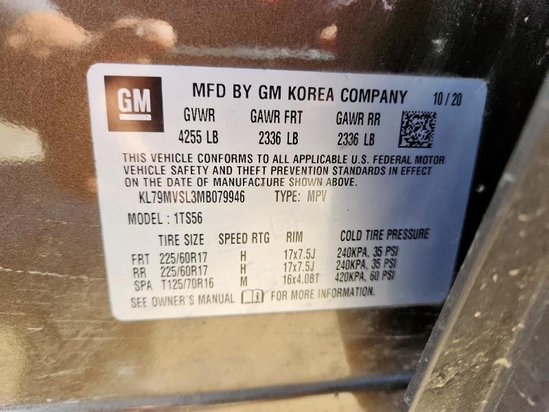 2021 CHEVROLET TRAILBLAZE - KL79MVSL3MB079946