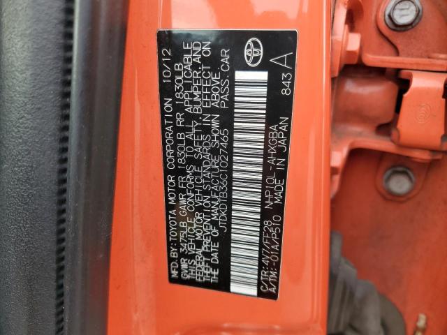 2012 TOYOTA PRIUS C - JTDKDTB36C1027465