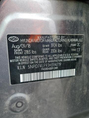 2018 HYUNDAI ELANTRA SE 5NPD74LF9JH394719