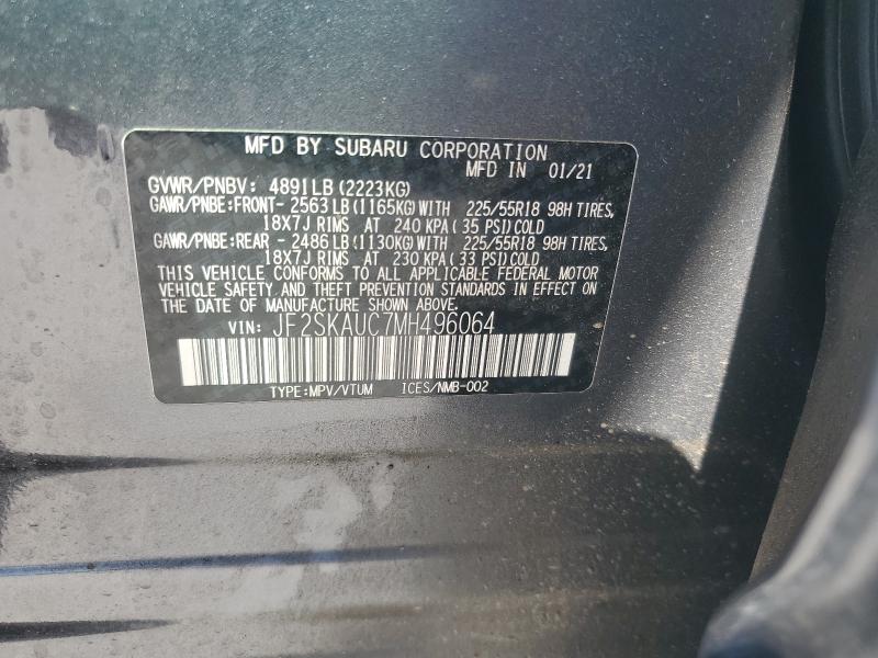 2021 SUBARU FORESTER L #3284964965