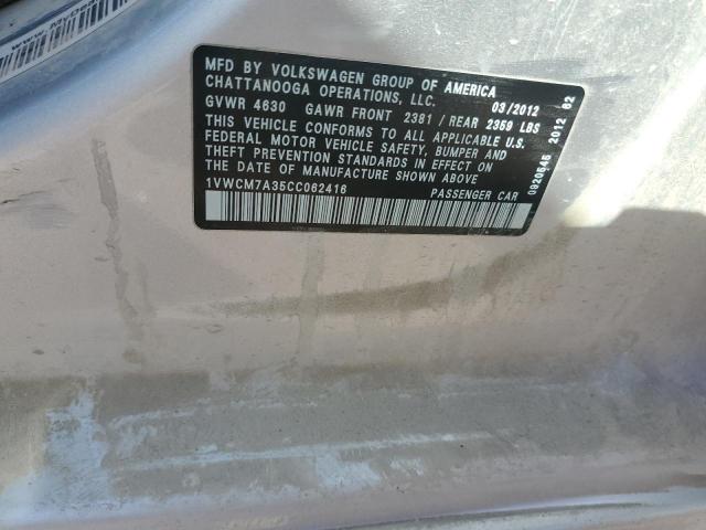 2012 VOLKSWAGEN PASSAT SEL - 1VWCM7A35CC062416