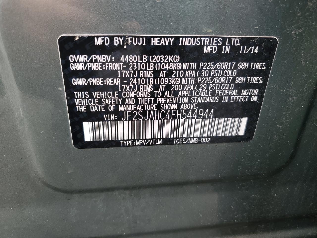 SUBARU FORESTER 2.5I LIMITED