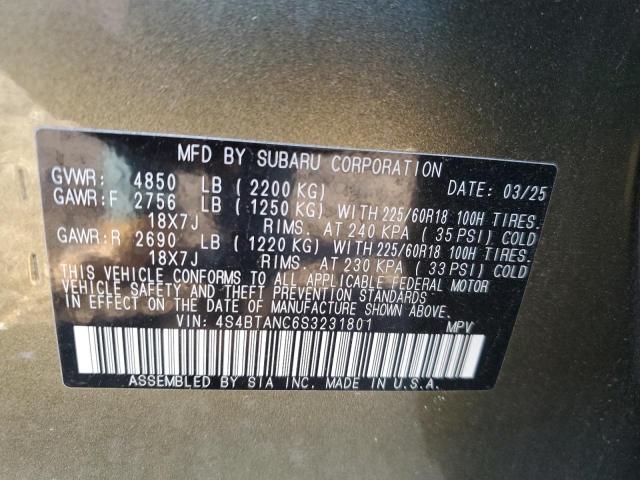 2025 SUBARU OUTBACK LI 4S4BTANC6S3231801