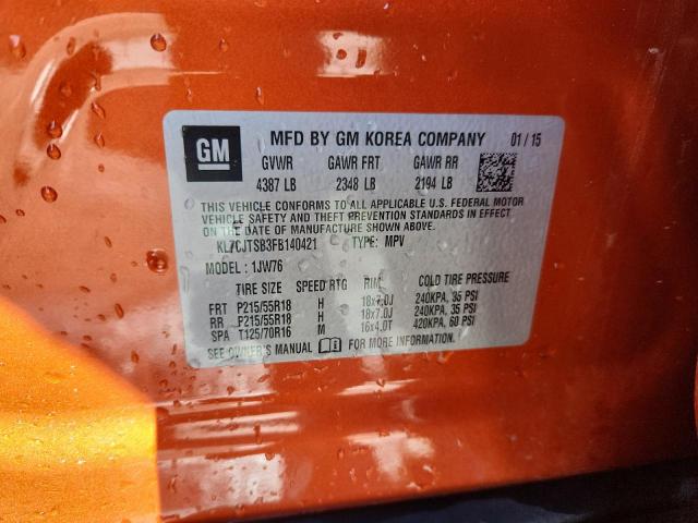 2015 CHEVROLET TRAX LTZ - KL7CJTSB3FB140421