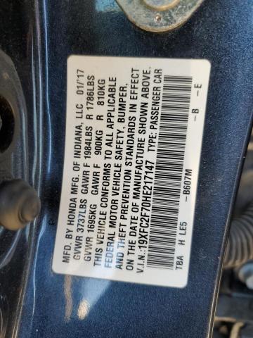 2017 HONDA CIVIC EX #3283623981