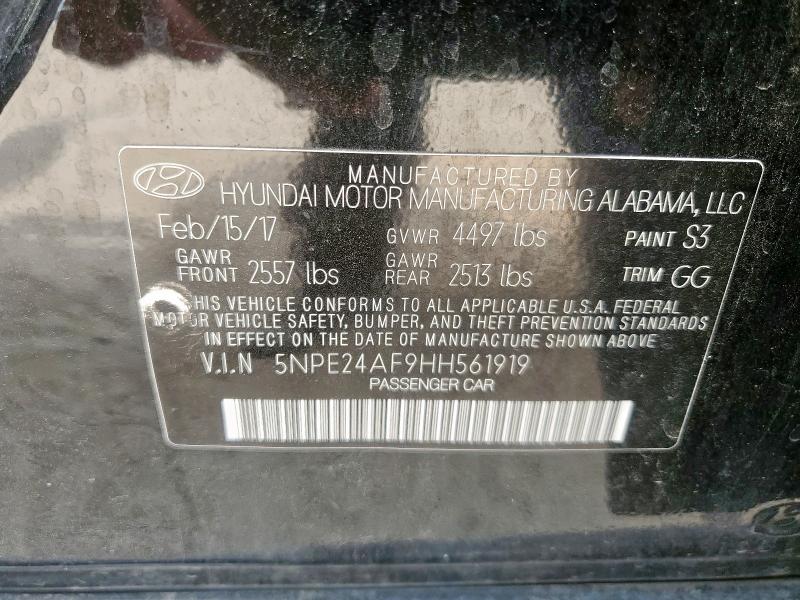 2017 HYUNDAI SONATA SE - 5NPE24AF9HH561919