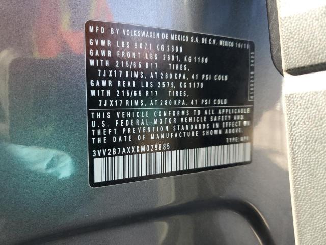 2019 VOLKSWAGEN TIGUAN SE - 3VV2B7AXXKM029885