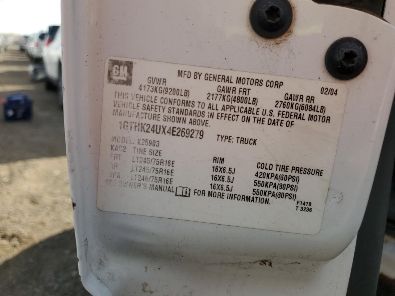 Lot #3275442713 2004 GMC SIERRA K25