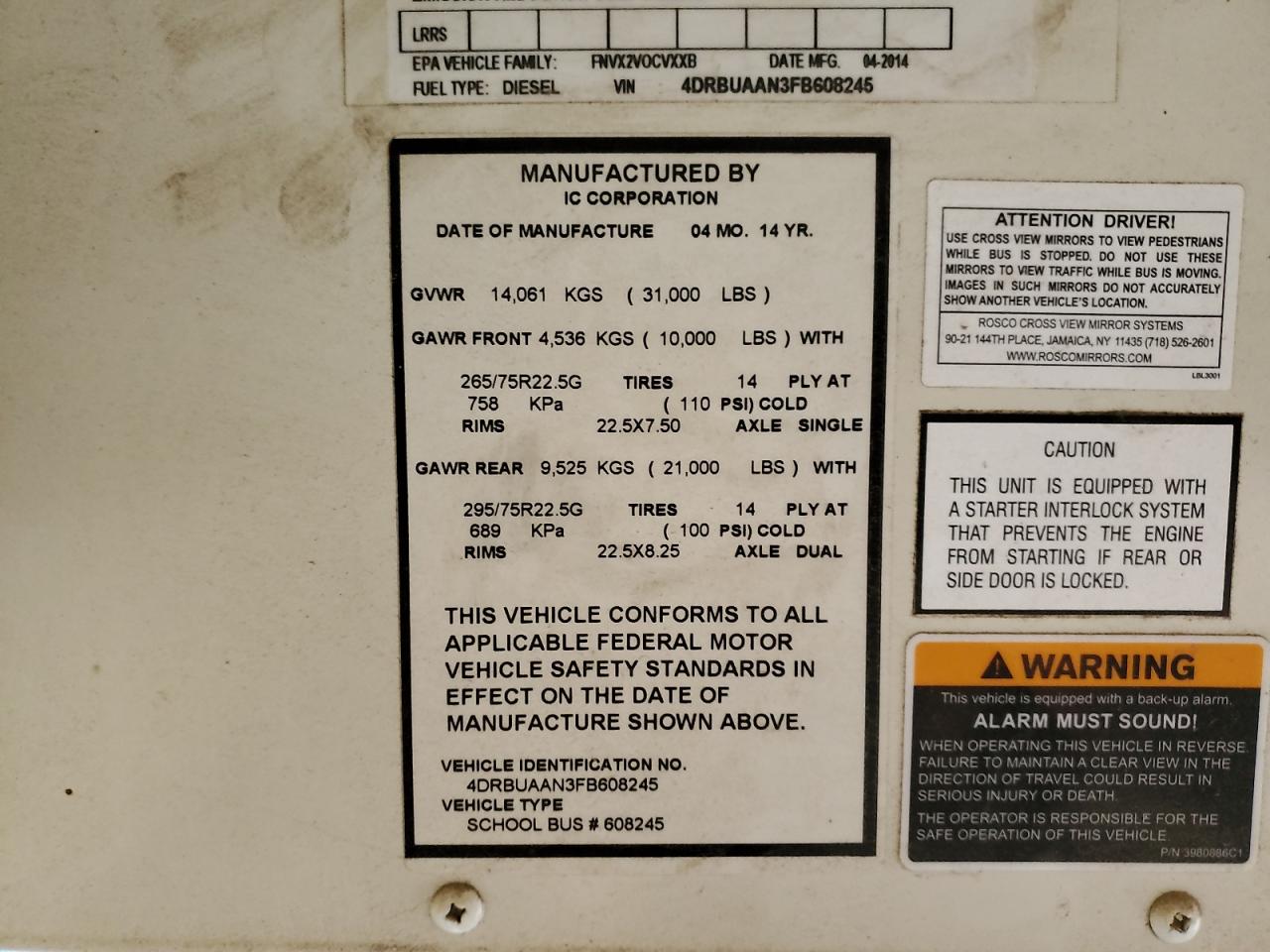 Lot #3282360257 2015 IC CORPORATION 3000 CE