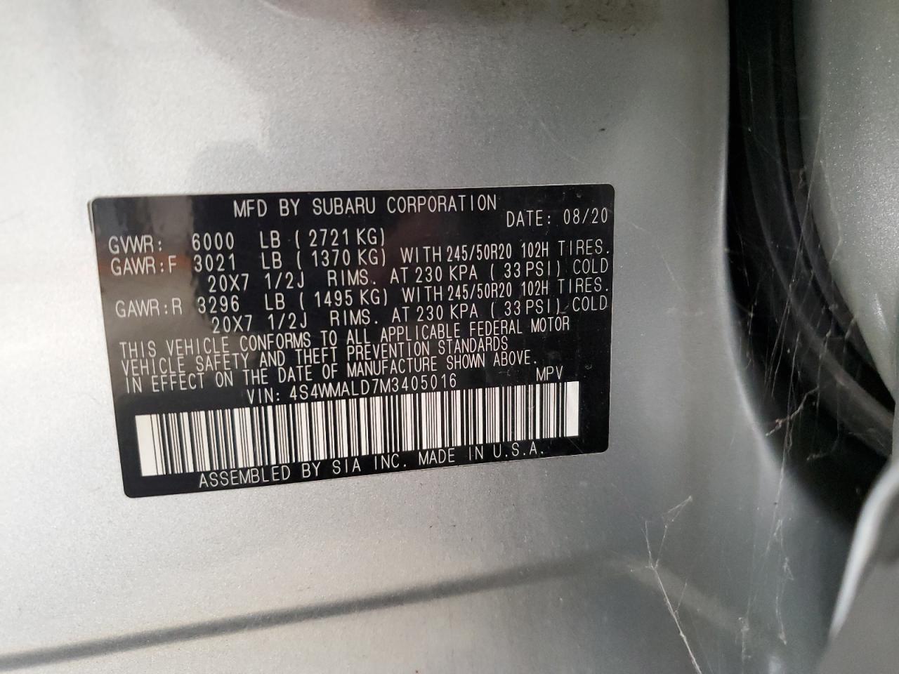 SUBARU ASCENT LIMITED