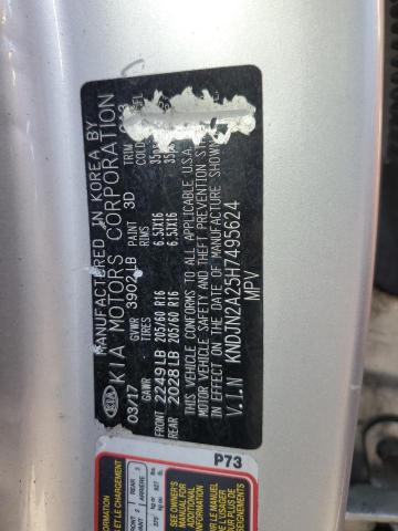 2017 KIA SOUL KNDJN2A25H7495624