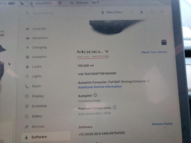 2022 TESLA MODEL Y #3302687043