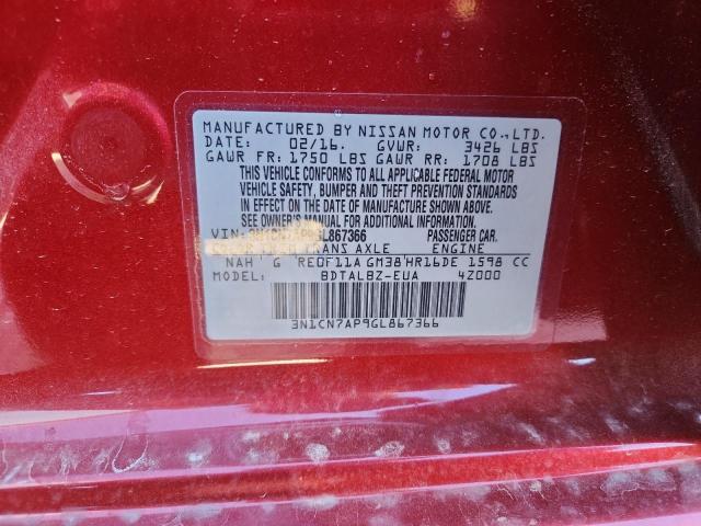 2016 NISSAN VERSA S - 3N1CN7AP9GL867366