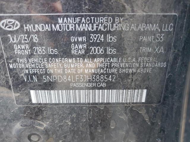 2018 HYUNDAI ELANTRA SE 5NPD84LF3JH388542