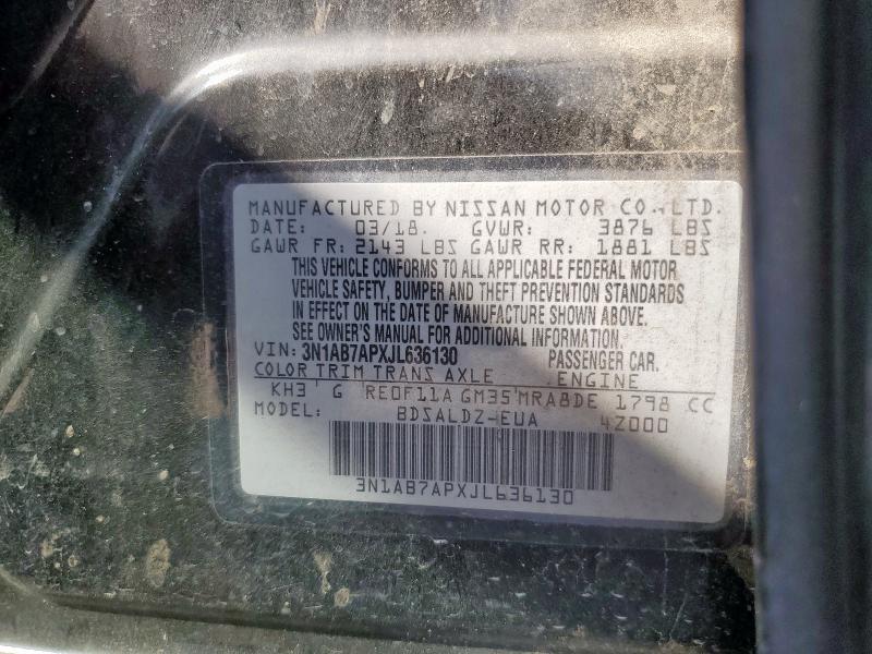 2018 NISSAN SENTRA S 3N1AB7APXJL636130