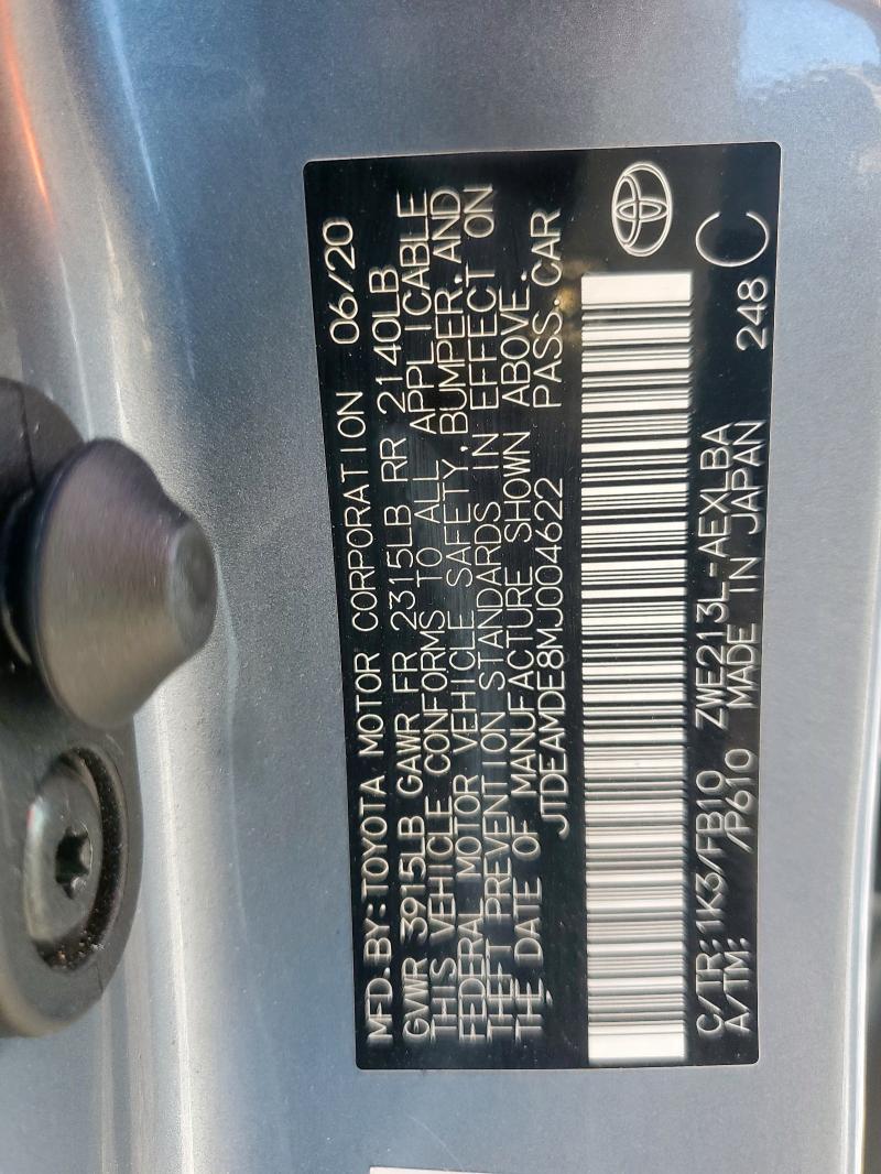 2021 TOYOTA COROLLA LE - JTDEAMDE8MJ004622