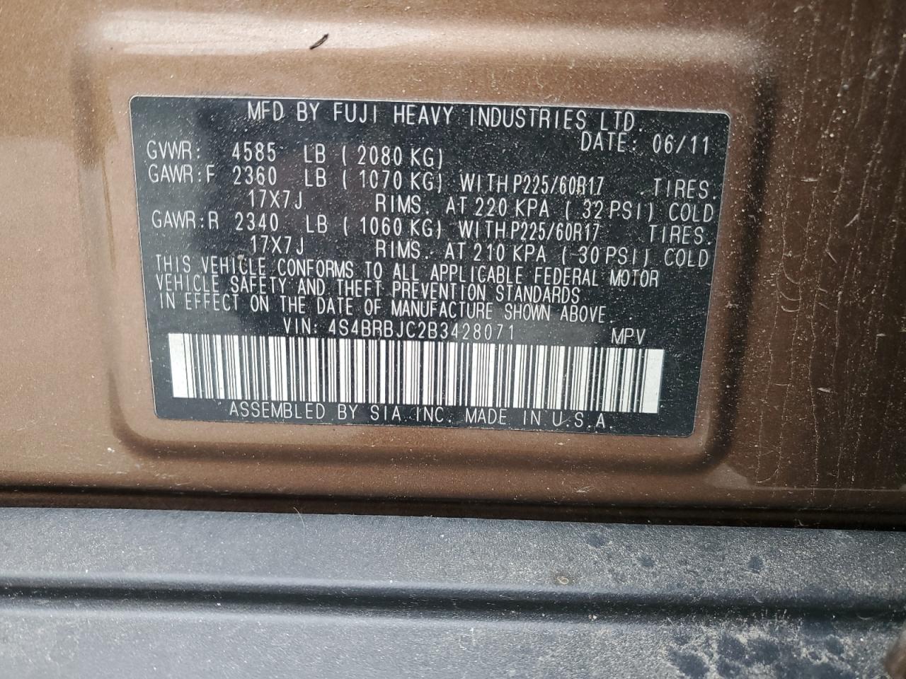 SUBARU OUTBACK 2.5I LIMITED