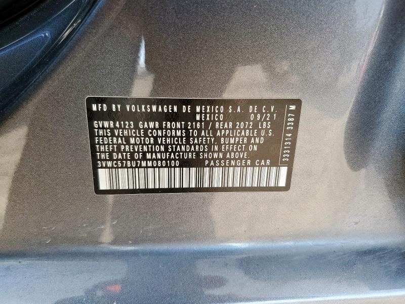 2021 VOLKSWAGEN JETTA S - 3VWC57BU7MM080100