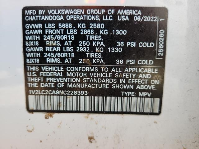 2022 VOLKSWAGEN ATLAS CROS #3266809949