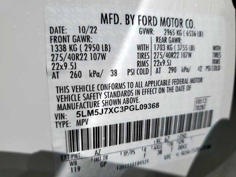 2023 LINCOLN AVIATOR RE 5LM5J7XC3PGL09368