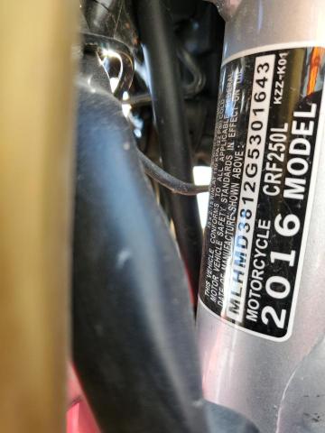 2016 HONDA CRF250 L - MLHMD3812G5301643