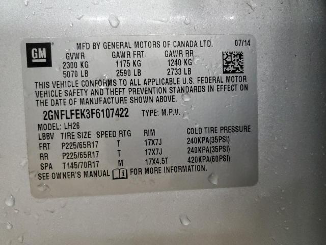 2015 CHEVROLET EQUINOX LT - 2GNFLFEK3F6107422