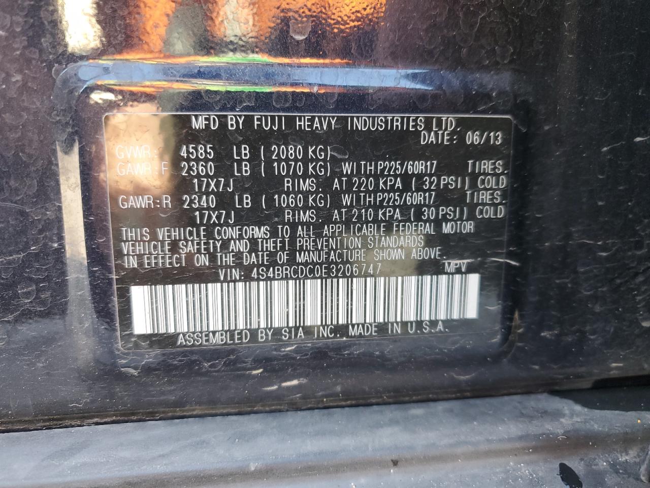 SUBARU OUTBACK 2.5I PREMIUM