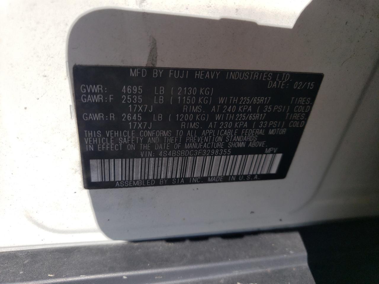 SUBARU LEGACY 2.5I PREMIUM