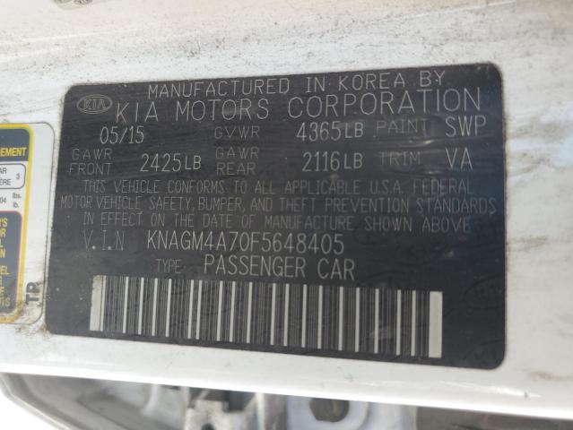 2015 KIA OPTIMA LX KNAGM4A70F5648405