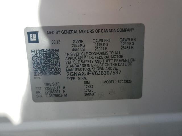 2018 CHEVROLET EQUINOX LT 2GNAXJEV6J6307537