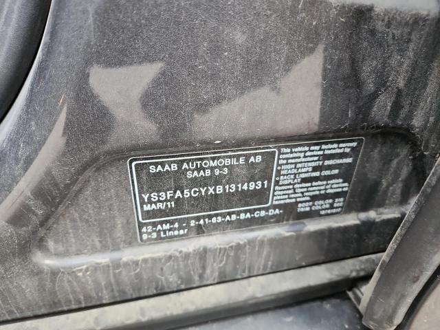 2011 SAAB 9-3 2.0T - YS3FA5CYXB1314931